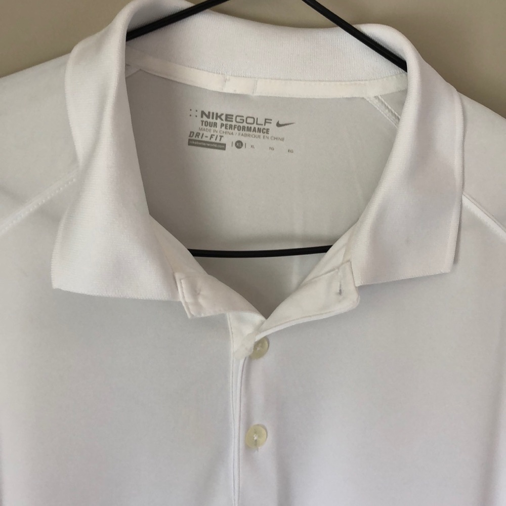 White Nike Golf Tour Performance Dri-fit Polo